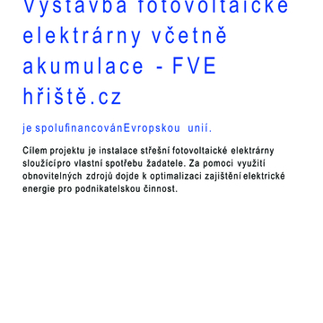 Výstavba fotovoltaické elektrárny včetně akumulace - FVE hřiště.cz Výstavba fotovoltaické elektrárny včetně akumulace - FVE hřiště.cz